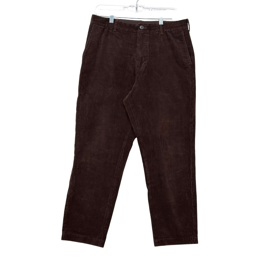 Uniqlo Smart Ankle Corduroy Pants Mens M 30-33 Brown Stretch 428928